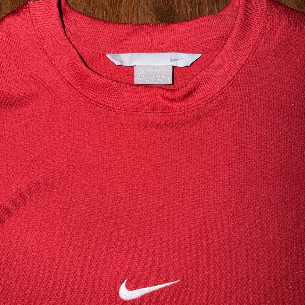 Vintage Y2K Nike Shirt Mens Size 2XL Silver Tag Middle Swoosh Red - Picture 2 of 5